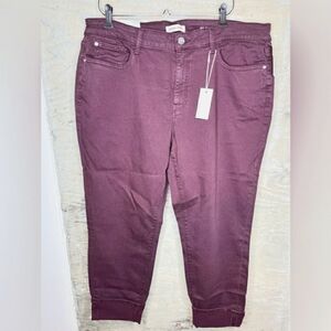 NEW Warp + Weft JFK Capri Jeans vineyard wine size 20